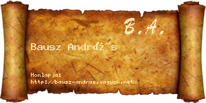 Bausz András névjegykártya